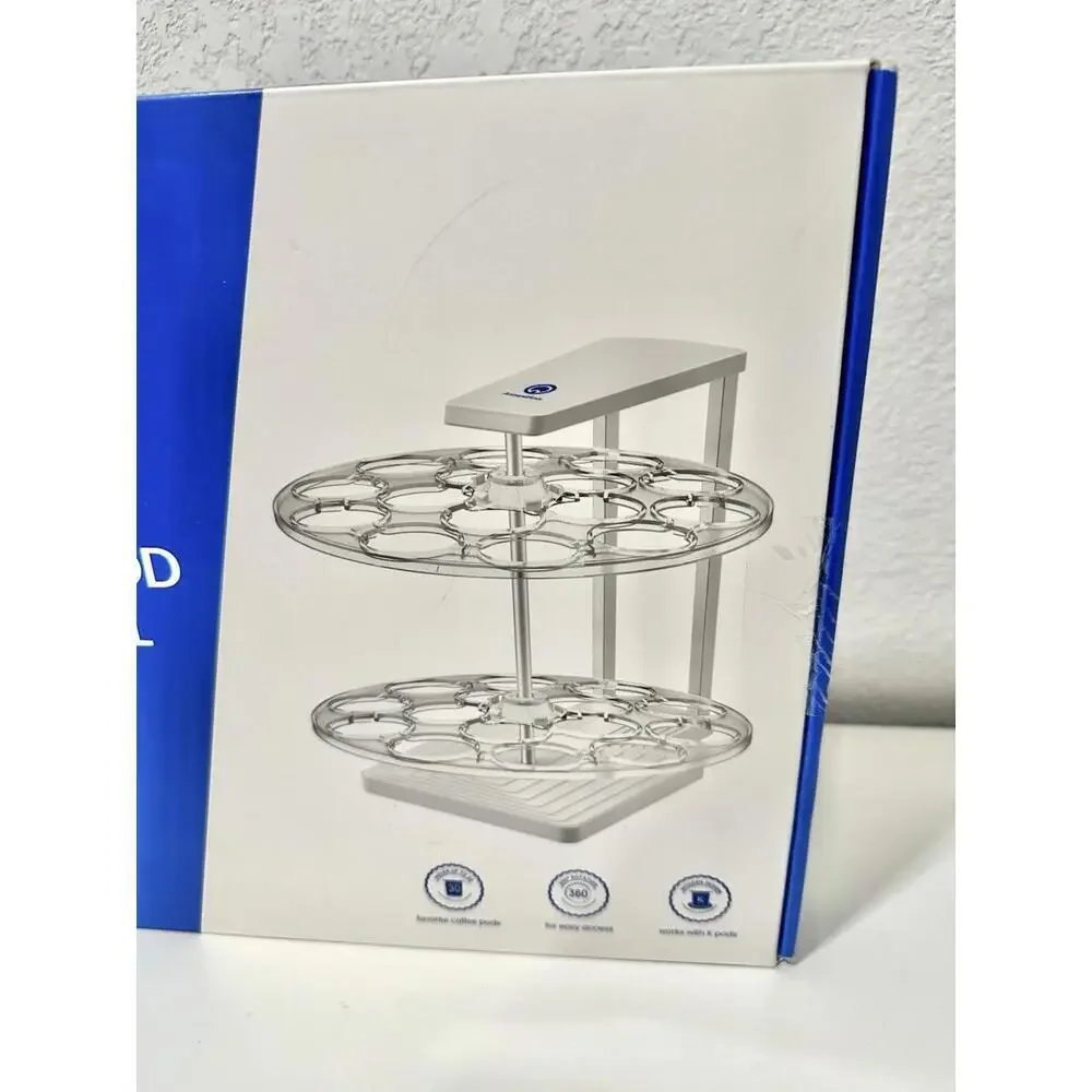 Ananda’s - Coffee Spinning Carousel Plastic White/Clear NEW in Box, 30 Pods